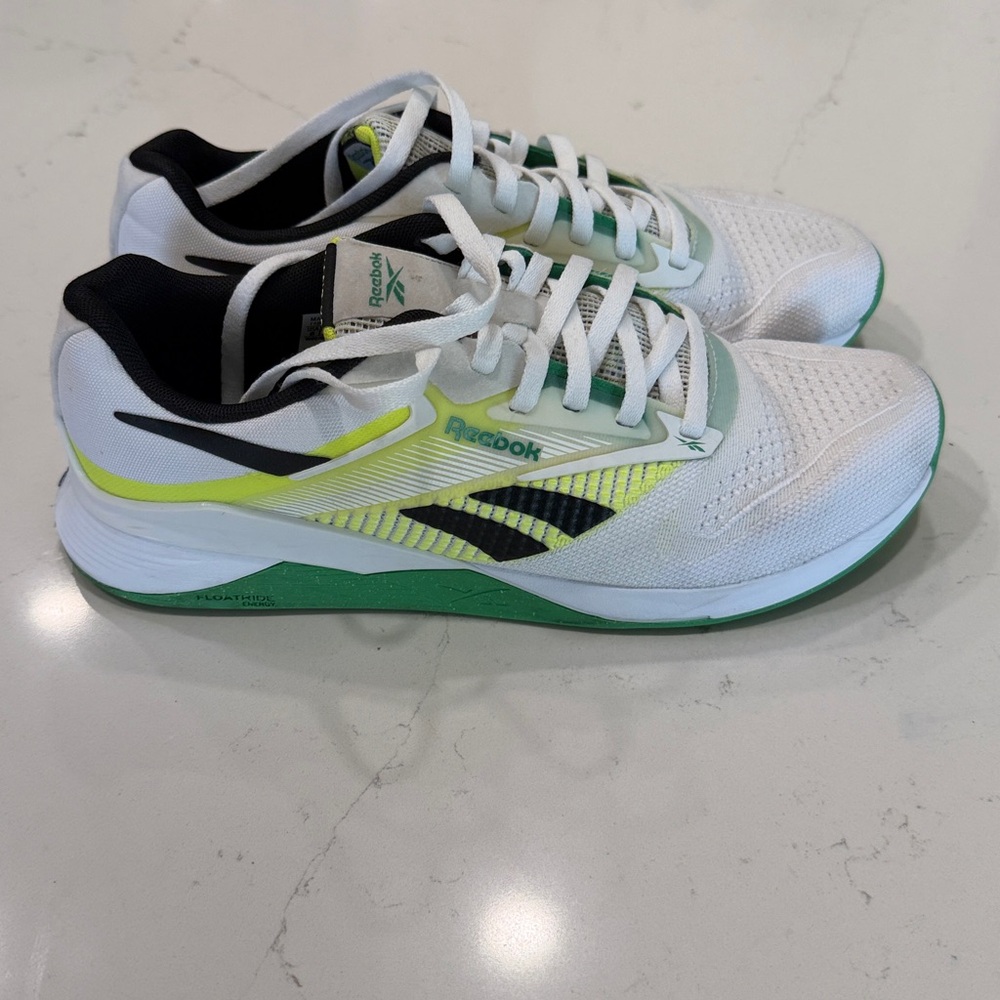 Reebok White and Lime Sneakers